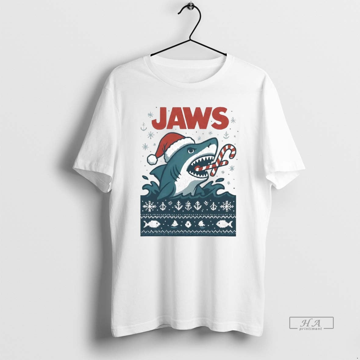 Official Trendy Jaws Eating Candy Cane Christmas - clothing by TeeHivey.com