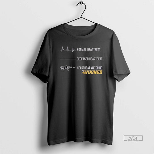 Official Trendy Minnesota Vikings Football Normal Heartbeat Deceased Heartbeat Heartbeat Watching