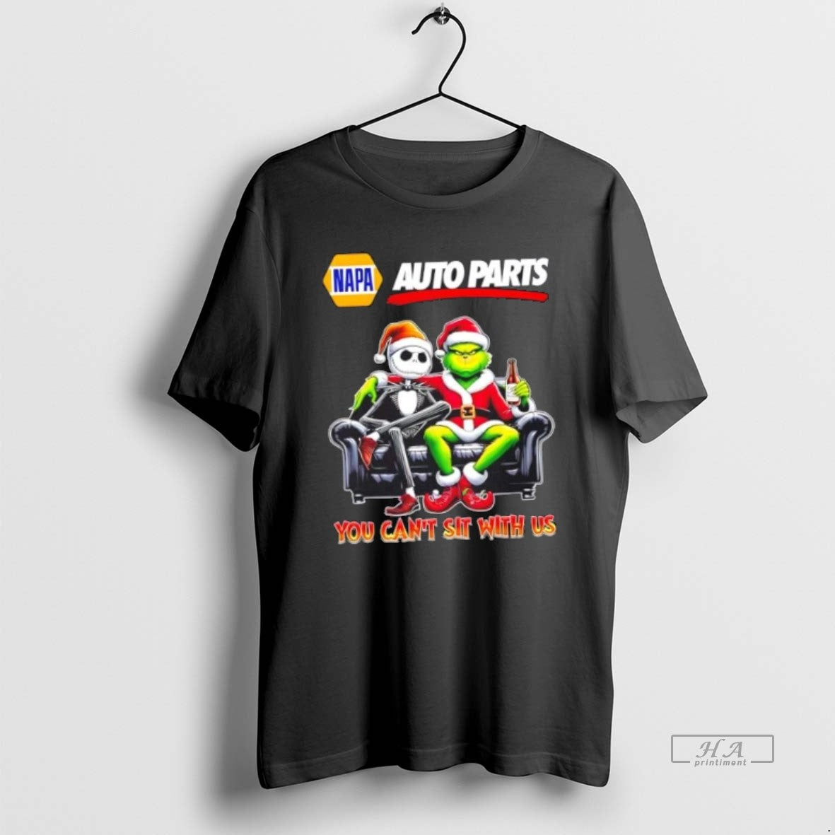 Official Trendy Napa Auto Parts X Grinch And Jack Skellington Happy Hallothankmas You Cant Sit - clothing by TeeHivey.com