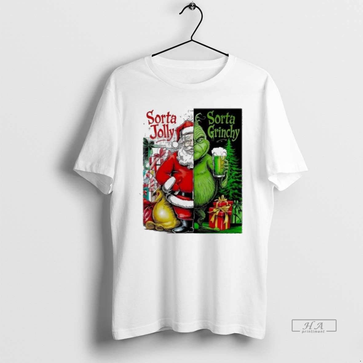 Official Trendy Santa Claus X Grinch Sorta Jolly Sorta Grinch Christmas 2025 - clothing by TeeHivey.com