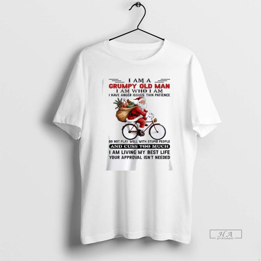 Official Trendy Santa Riding Bike I Am A Grumpy Old Man I Am Who - clothing by TeeHivey.com