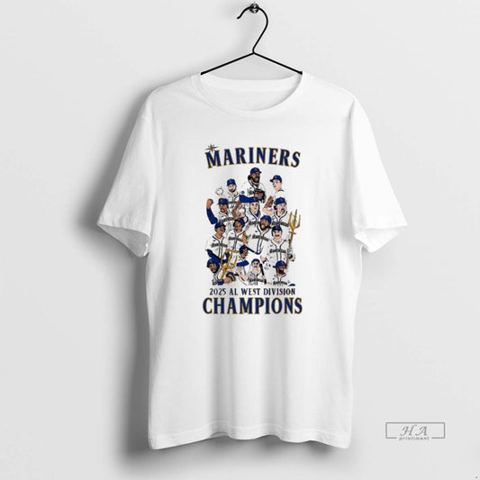 Official Trendy Seattle Mariners 2025 Al West Division Champions Cartoon - clothing by TeeHivey.com