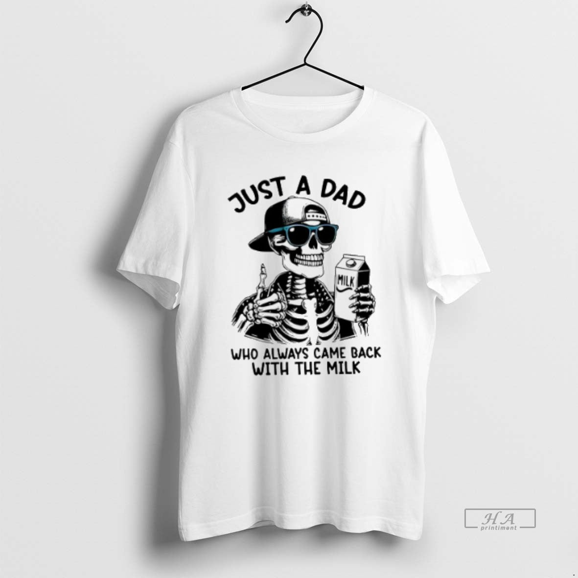 Official Trendy Skeleton Just A Dad Who Always Came Back With The Milk - clothing by TeeHivey.com