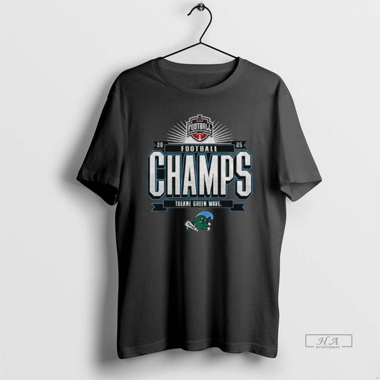 Official Tulane Green Wave 2025 American Athletic Conference Football Champions - clothing by TeeHivey.com