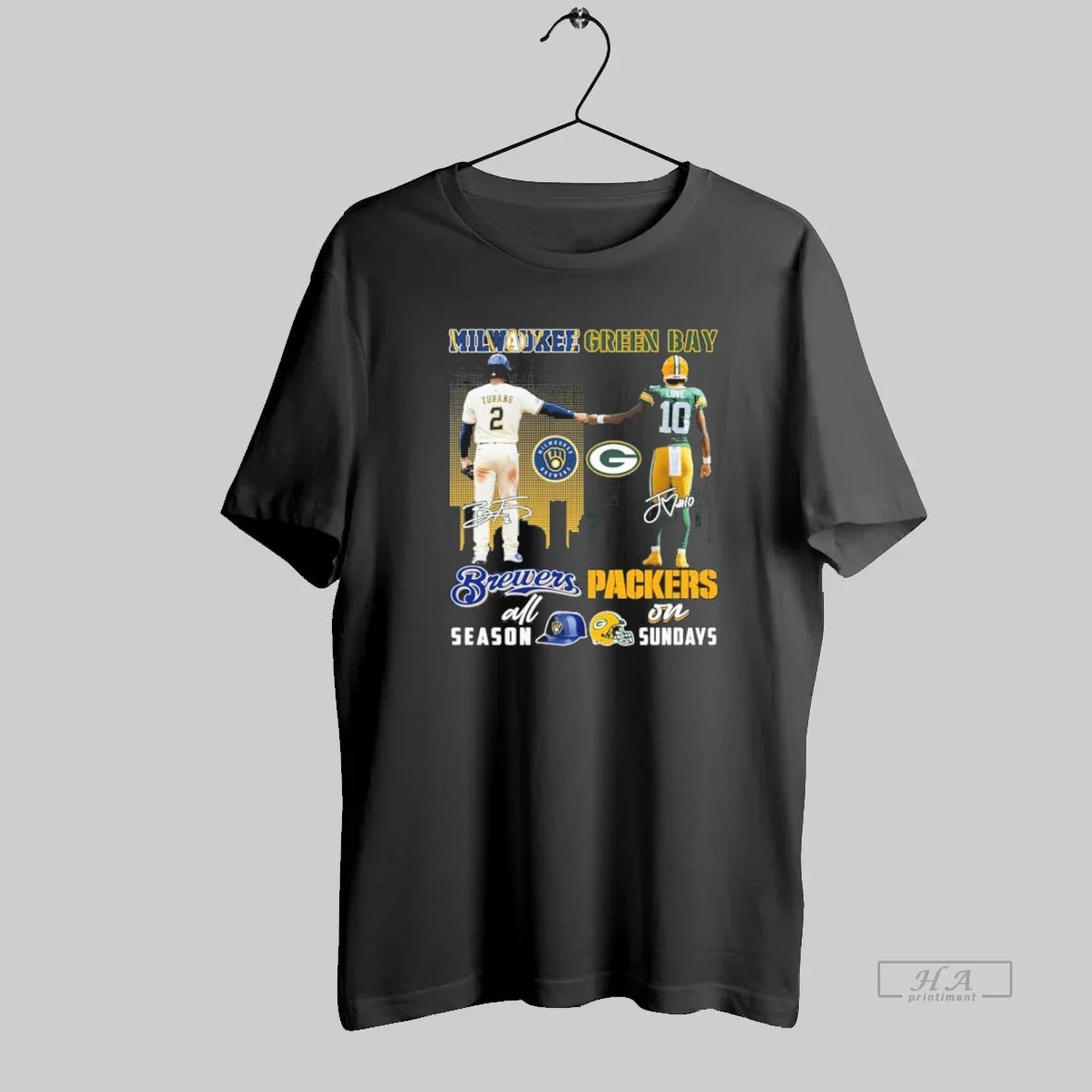 Official Turang Milwaukee Brewers All Season And Love Green Bay Packers On Sundays - clothing by TeeHivey.com