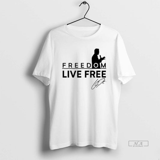 Official Turning Point Charlie Kirk Live Free Signature - clothing by TeeHivey.com