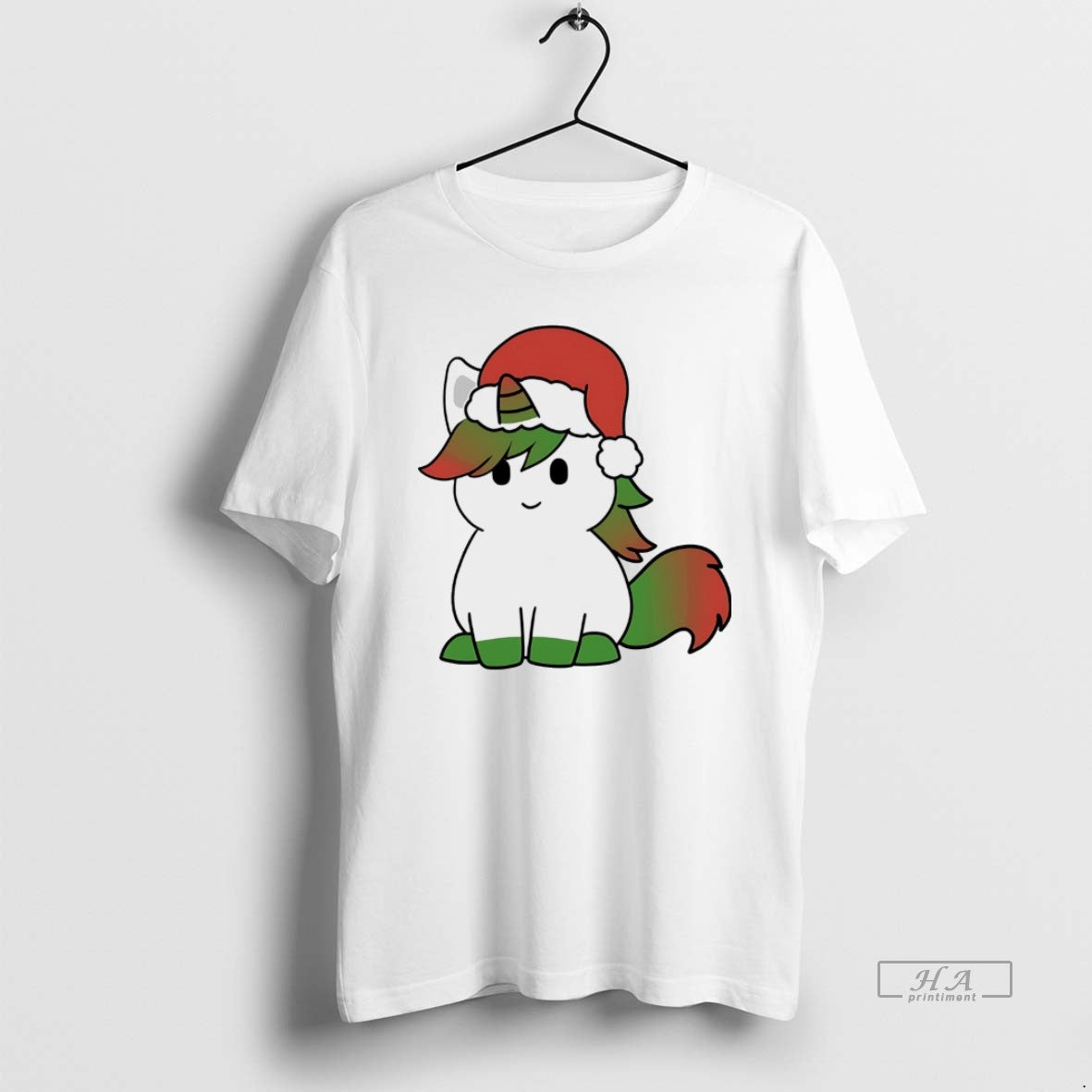 Official Unicorn Santa Hat Green Red Christmas White - clothing by TeeHivey.com