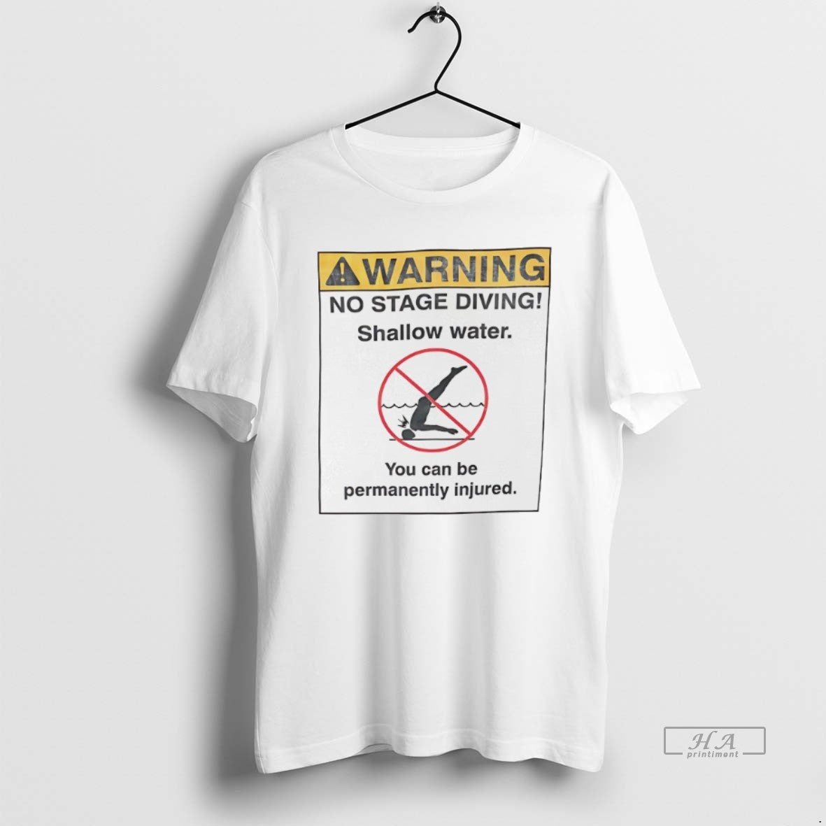 Official Warning No Stage Diving Shallow Water - clothing by TeeHivey.com