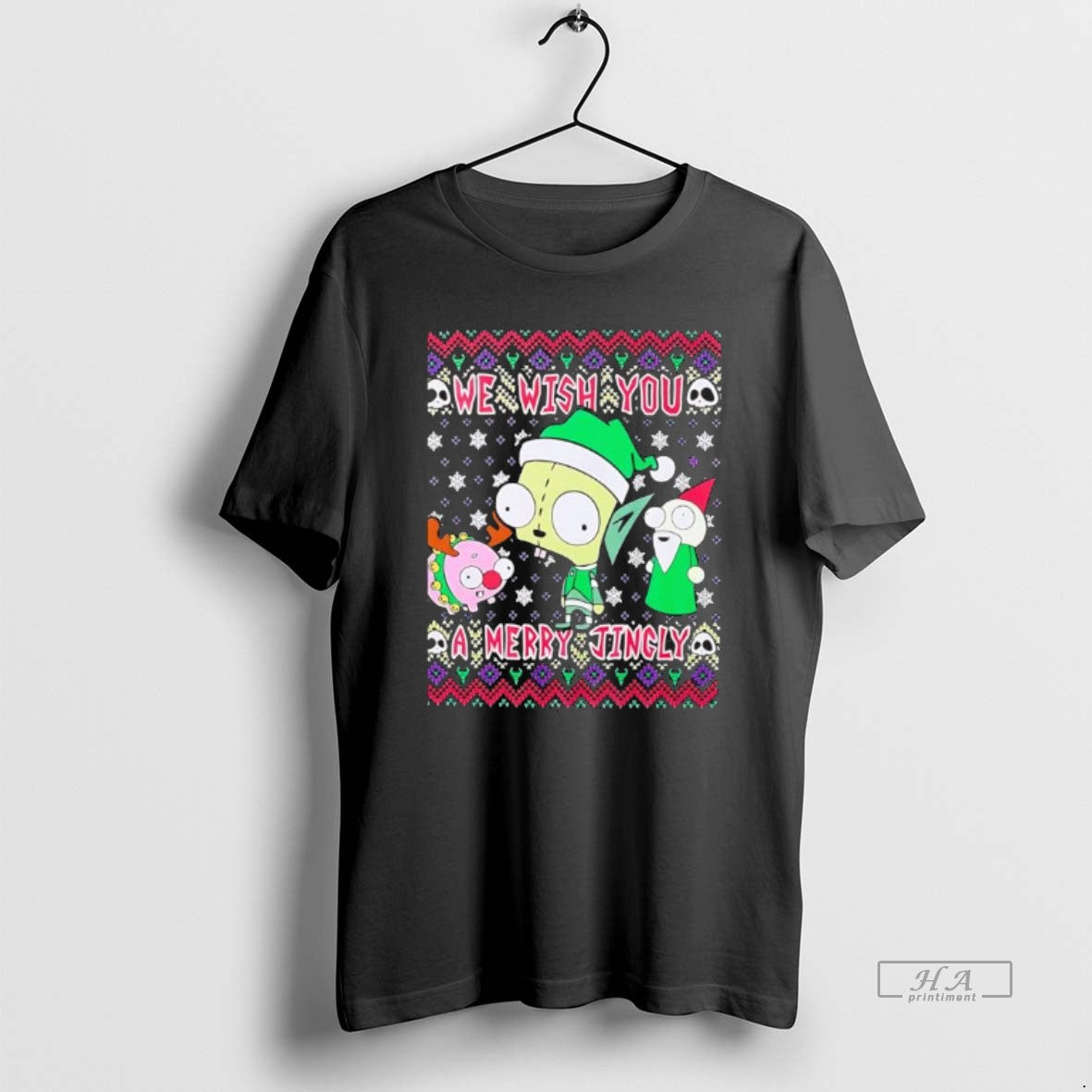 Official We Wish You A Merry Jingly Ugly Christmas Black - clothing by TeeHivey.com