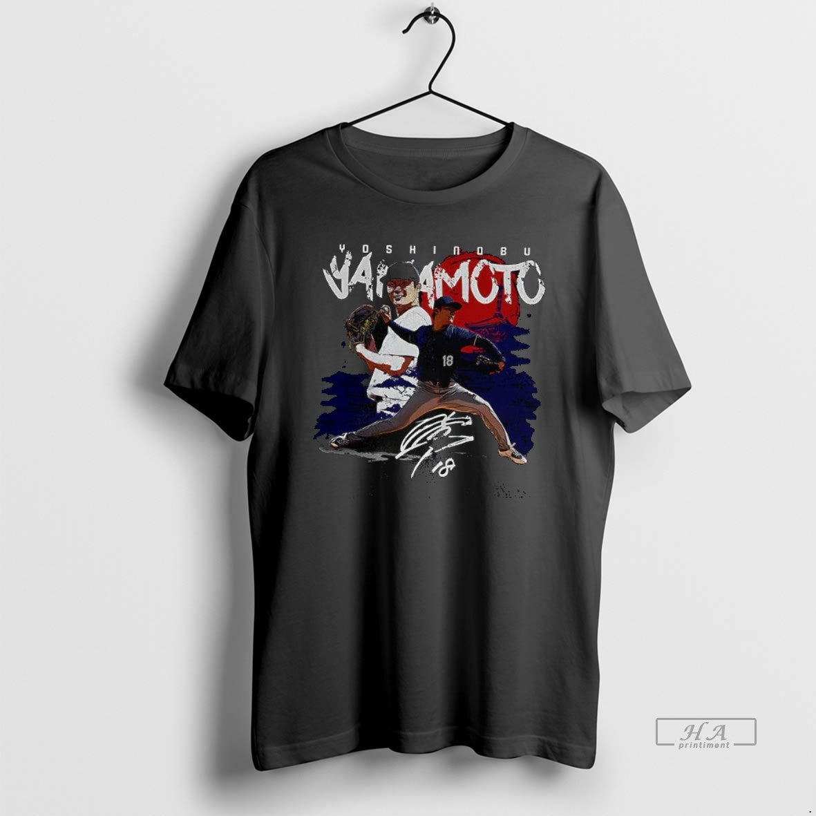 Official Yoshinobu Yamamoto Los Angeles Dodgers Baseball Pitching Stance Rising Sun Signature - clothing by TeeHivey.com
