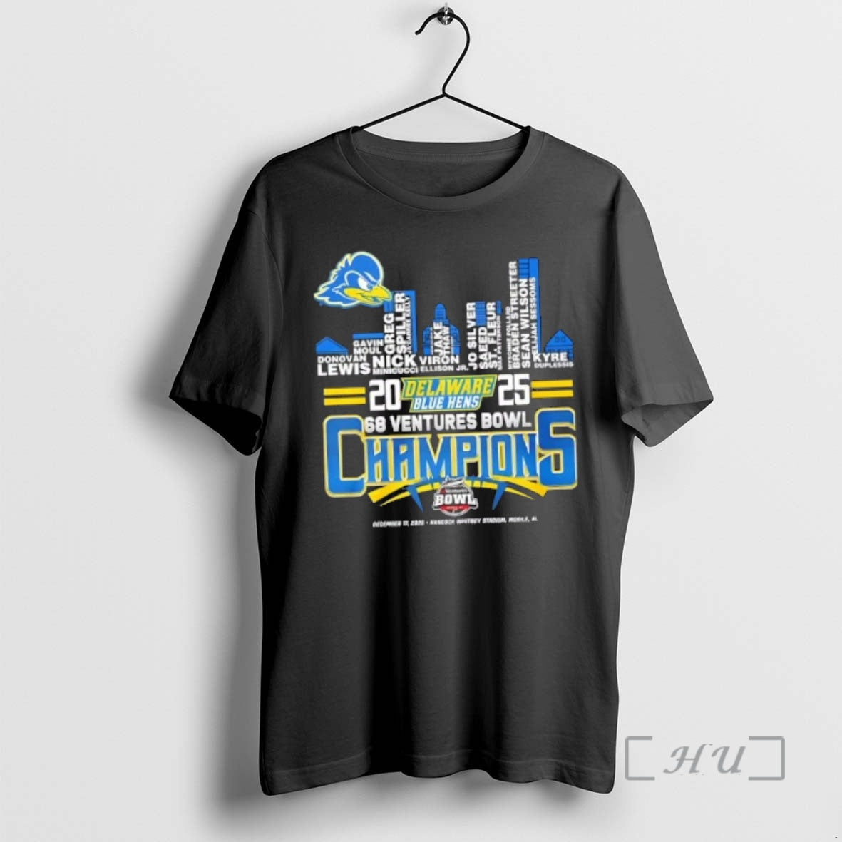 Officials 2025 68 Ventures Bowl Champions Delaware Blue Hens All Names City Skyline Premium - clothing by TeeHivey.com