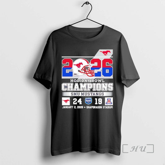 Officials 2026 Holiday Bowl Champions Smu Mustangs Bowl Jan 2 Snapdragon Stadium Premium T Shirts - clothing by TeeHivey.com
