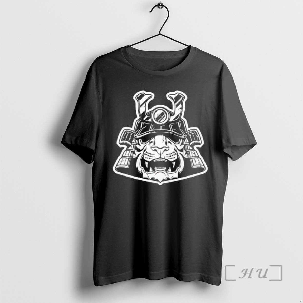 Angry Tiger Head In Samurai Helmet Art - clothing by TeeHivey.com