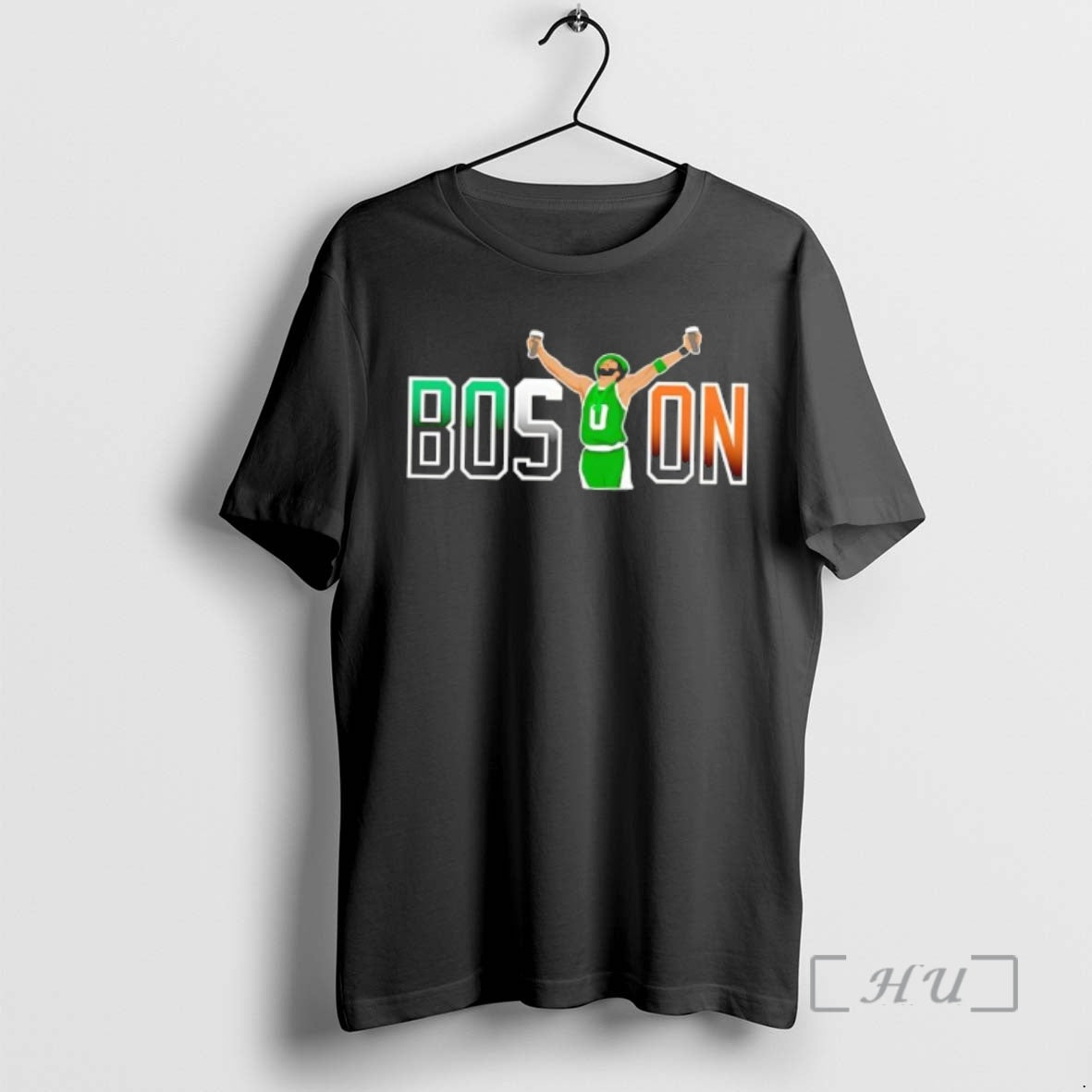 Officials Boston Beer Toast Man In Green Jersey Graphic