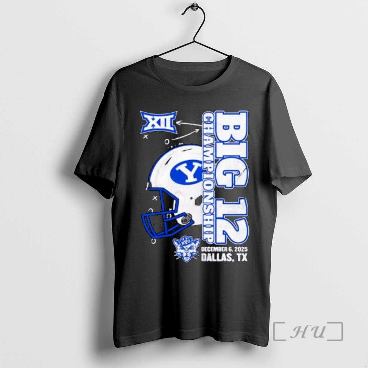 Officials Byu Cougars 2025 Big 12 Football Championship Vertical Helmet Ornaments Premium T Shirts Sweater
