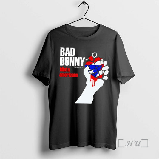 Officials Bad Bunny American Idiot Puerto Rico Flag Grenade Hand - clothing by TeeHivey.com