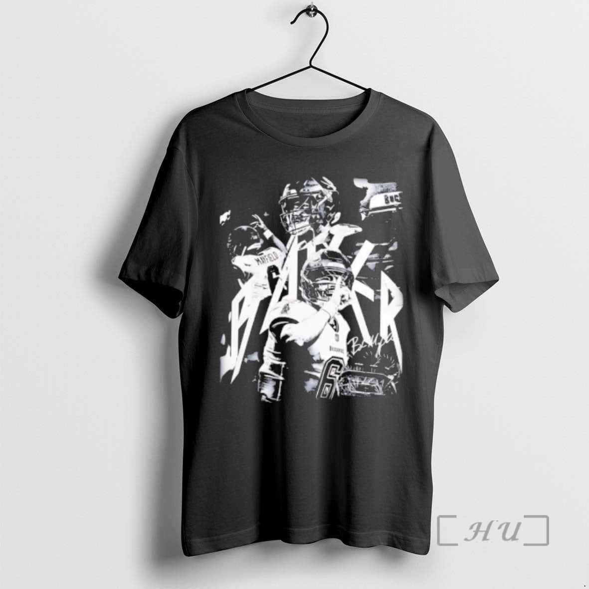 Officials Baker Mayfield Tampa Bay Buccaneers Quarterback Black White Graphic