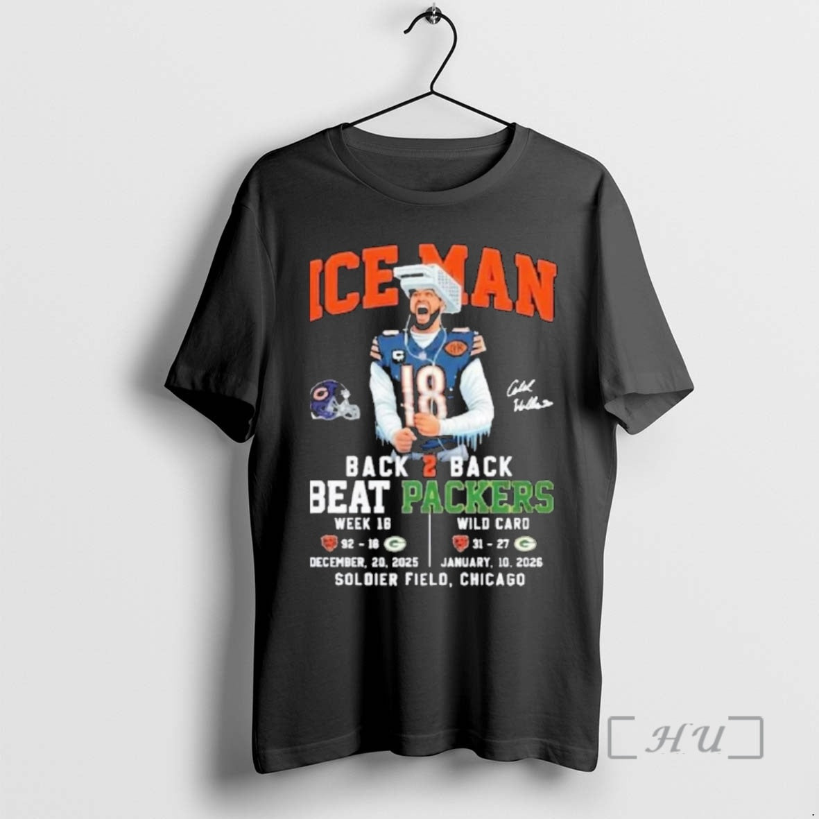 Officials Bears Caleb Iceman Back 2 Back Beat Packers - clothing by TeeHivey.com