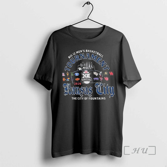 Officials Big 12 Light Blue 2026 Big 12 Tournament City Of Fountains Premium T Shirts