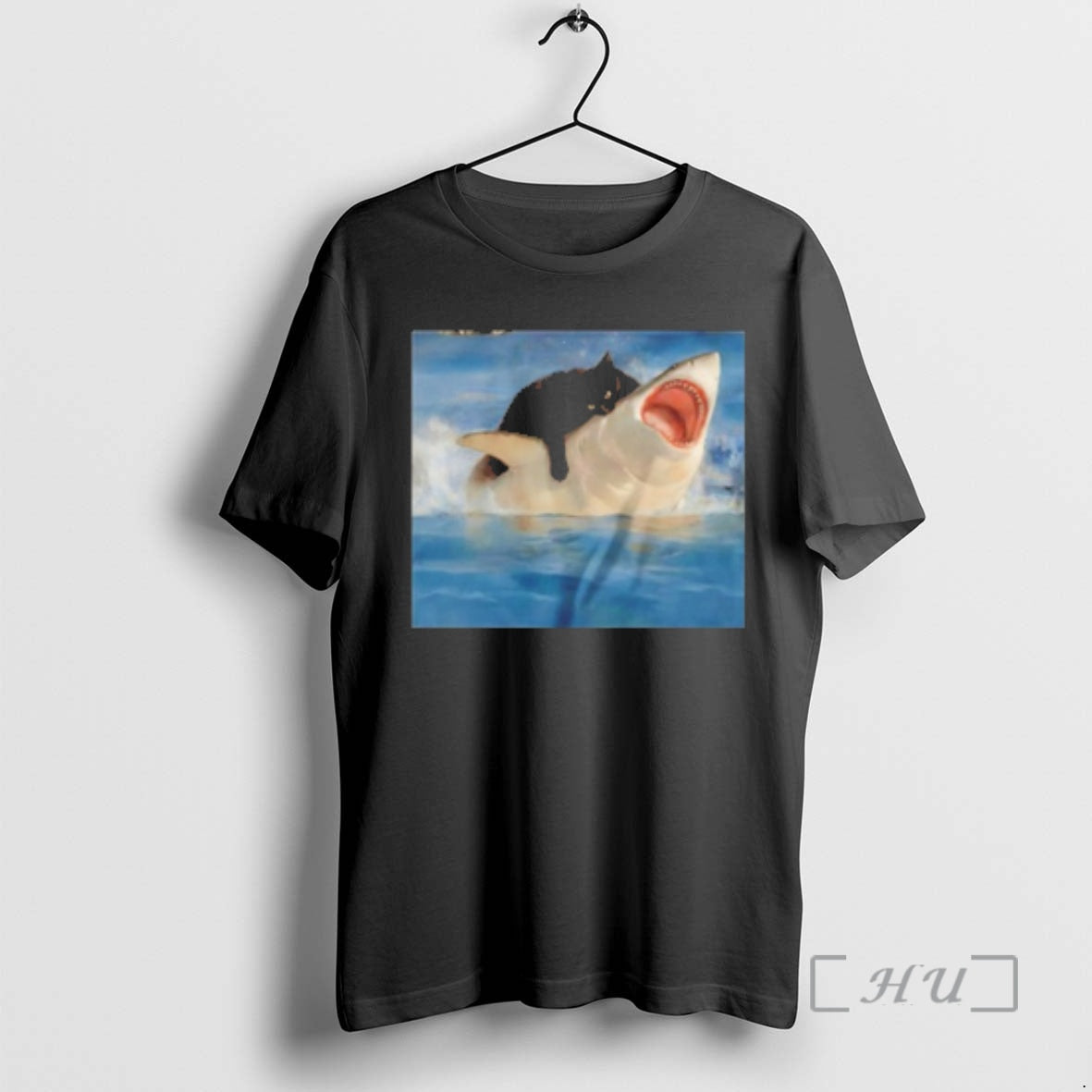Officials Black Cat Biting Shark