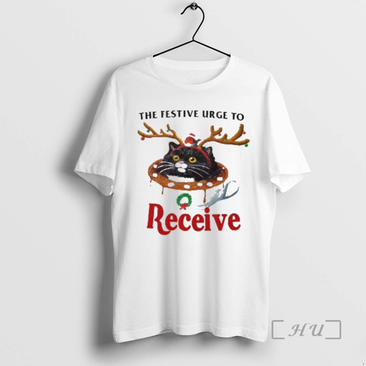 Officials Black Cat Coffee The Festive Urge To Receive - clothing by TeeHivey.com