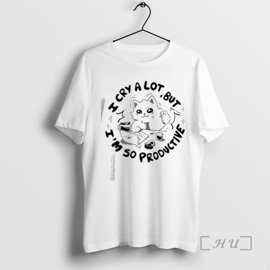Officials Cat I Cry A Lot But Im So Productive - clothing by TeeHivey.com