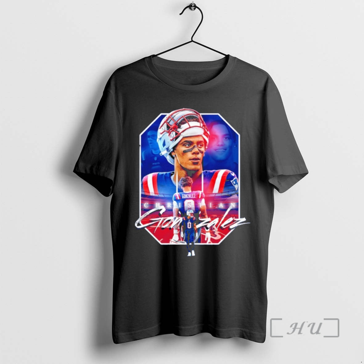 Officials Christian Gonzales England Patriots Graphic Football Player - clothing by TeeHivey.com