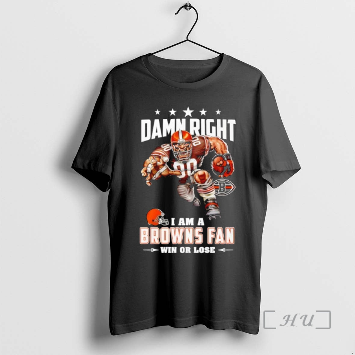 Officials Cleveland Browns Mascot Damn Right I Am A Cowboys Fan Win Or Lose Premium - clothing by TeeHivey.com