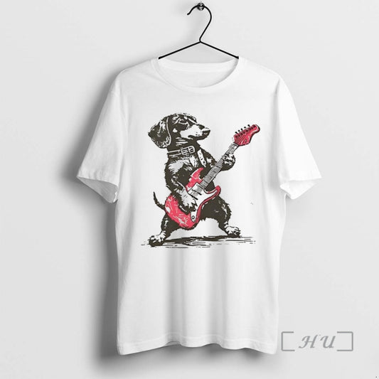 Officials Dachshund Weenie Playing Guitar - clothing by TeeHivey.com