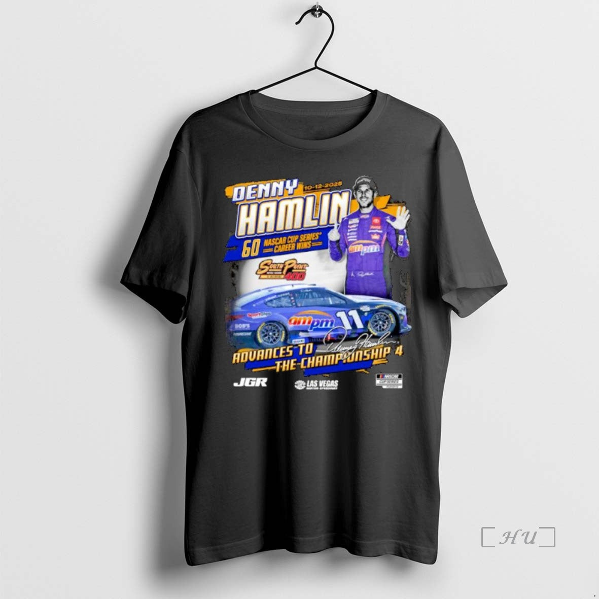 Officials Denny Hamlin Checkered Flag Sports 2025 South Point 400 Race Winner Ornaments T Shirts - clothing by TeeHivey.com