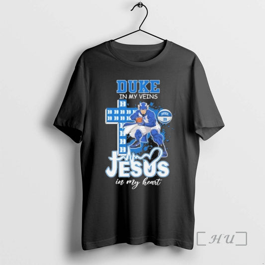 Duke Basketball Mascot In My Veins Jesus In My Heart - clothing by TeeHivey.com