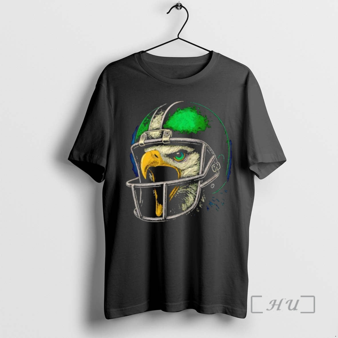 Officials Eagle Head Wearing Green Philadelphia Football Helmet Graphic