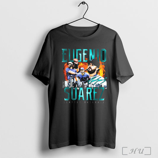 Officials Eugenio Suarez Retro Flair Seattle Mariners Mlb Baseball Signature Graphic T Shirt