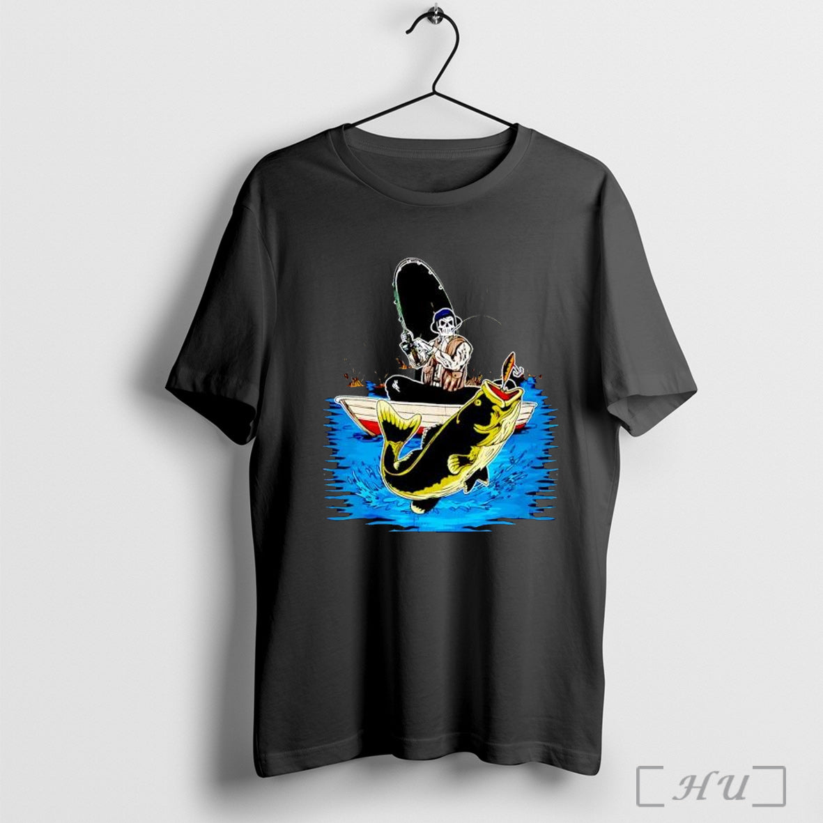 Officials Fish On Skeleton T Shirt