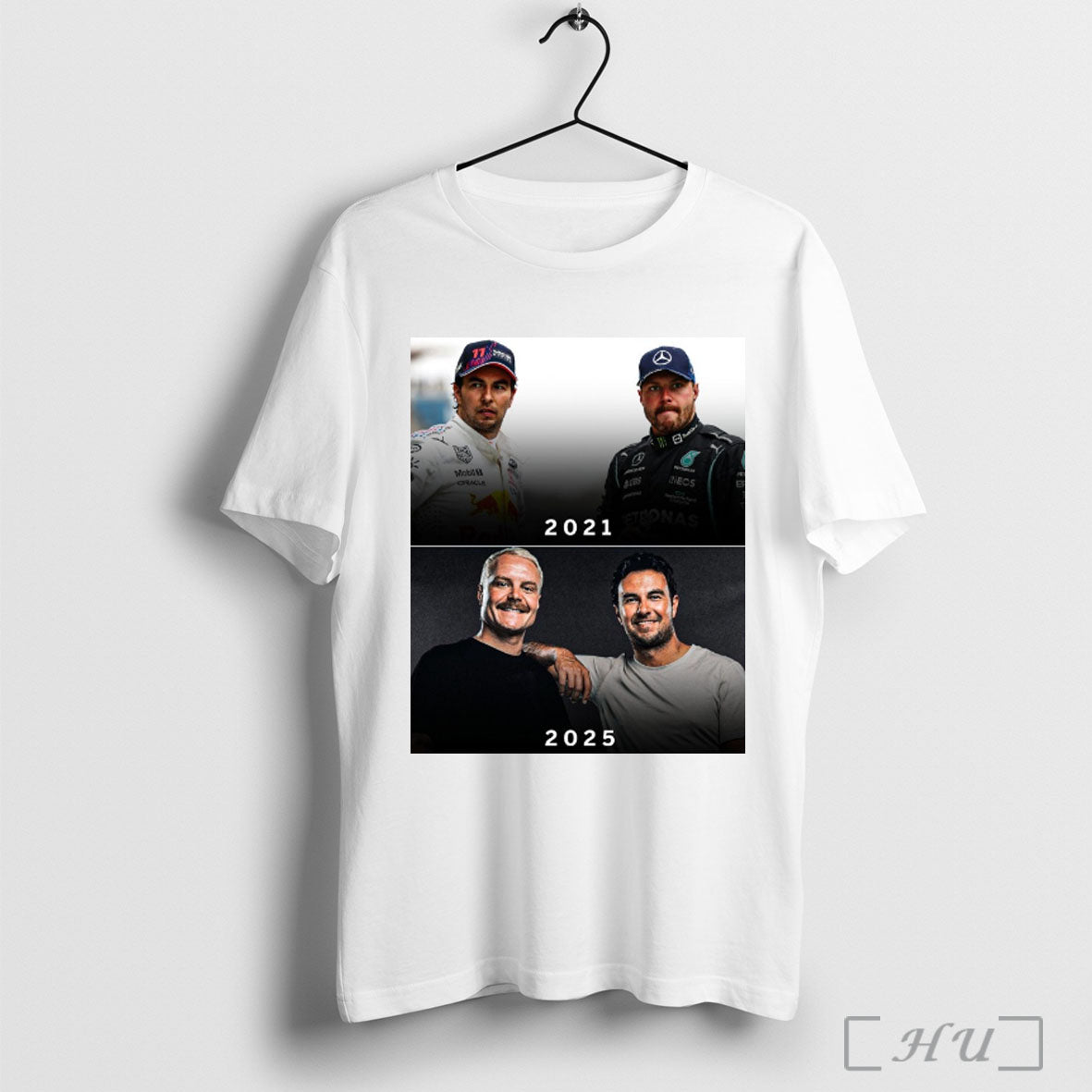 Officials Formula 1 Drivers Sergio Perez And Valtteri Bottas In 2021 And 2025 Poster