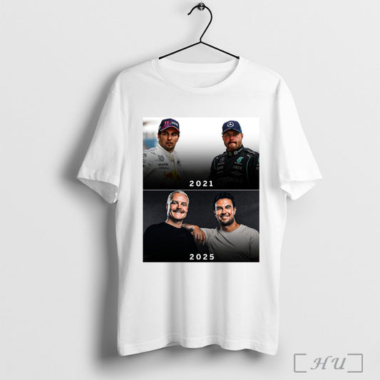 Officials Formula 1 Drivers Sergio Perez And Valtteri Bottas In 2021 And 2025 Poster