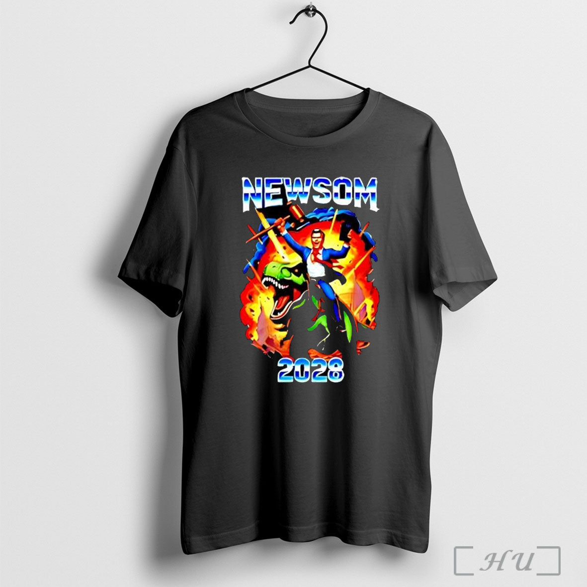 Officials Gavin Newsom Ride A Dinosaur 2028 T Shirt