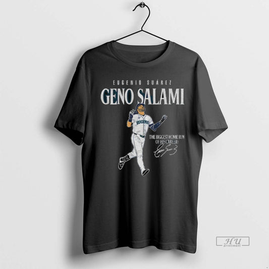 Officials Geno Salami Eugenio Suarez The Biggest Home Run Of His Carrers Signature T Shirts - clothing by TeeHivey.com