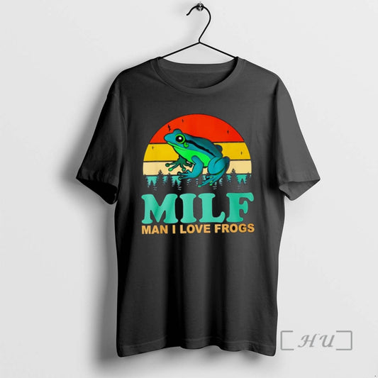 Officials Green Frog Milf Man I Love Frogs Sunset Retro - clothing by TeeHivey.com