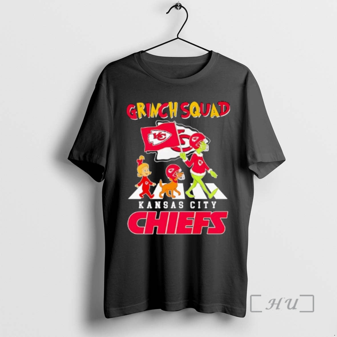 Officials Grinch Cindy Lou Who And Max Walking Across Grinch Squad Kansas City Chiefs Premium - clothing by TeeHivey.com