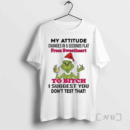 Officials Grinch My Attitude Changes In 5 Seconds Flat From Sweetheart Christmas 2025 Premium - clothing by TeeHivey.com
