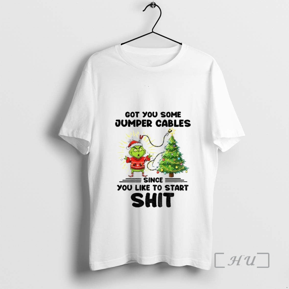 Officials Grinch Santa Got You Some Jumper Cables Since You Like To Start Shit Premium - clothing by TeeHivey.com