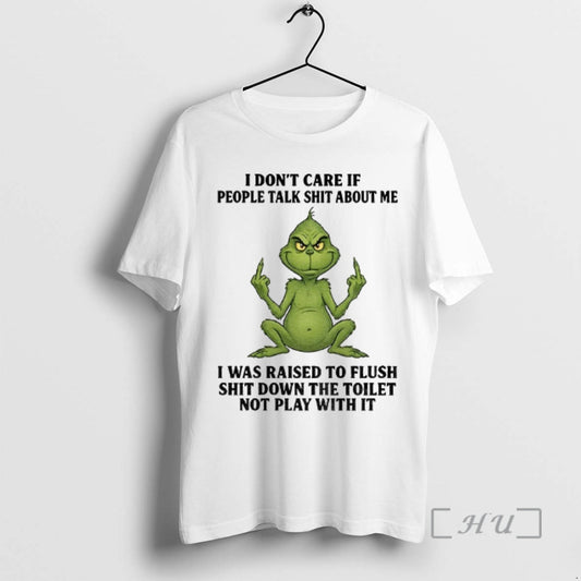 Officials Grinch Santa Middle Finger I Dont Care If People Talk Shit About Me - clothing by TeeHivey.com
