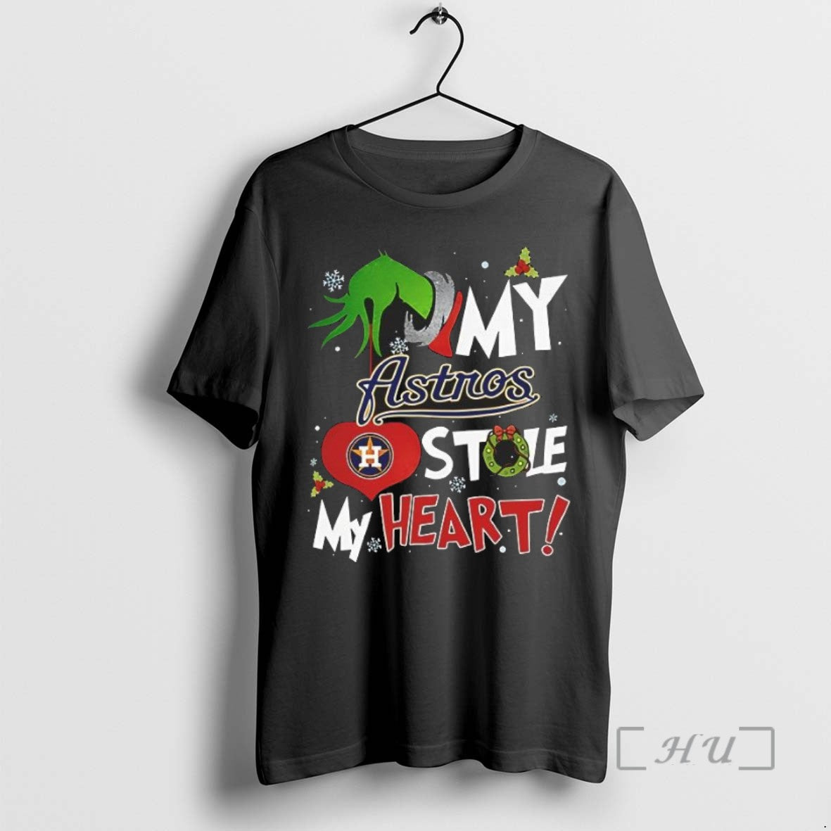 Officials Grinch Hand My Houston Astros Stole My Heart Christmas - clothing by TeeHivey.com