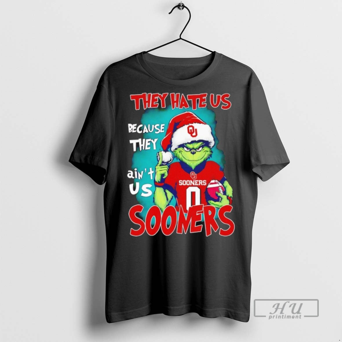 Officials Grinch They Hate Us Because They Aint Us Oklahoma Sooners Christmas T Shirts - clothing by TeeHivey.com