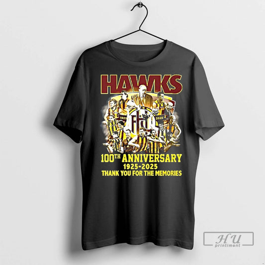 Officials Hawks 100th Anniversary 1925 2025 Thank You For The Memories T Shirt