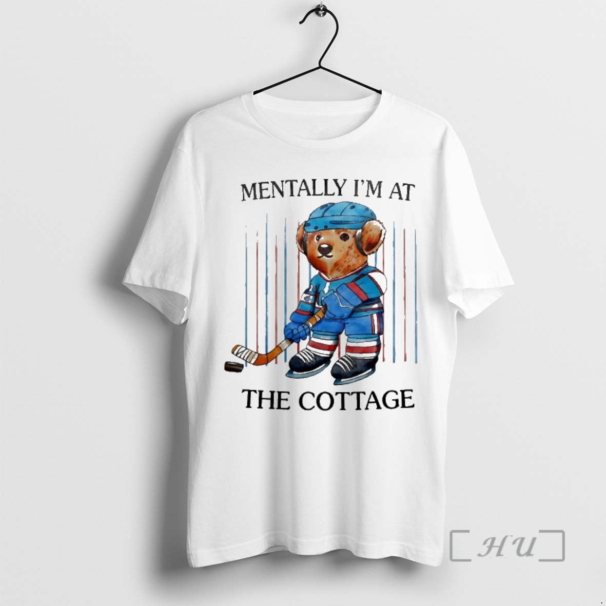 Hockey Bear Mentally Im At The Cottage - clothing by TeeHivey.com