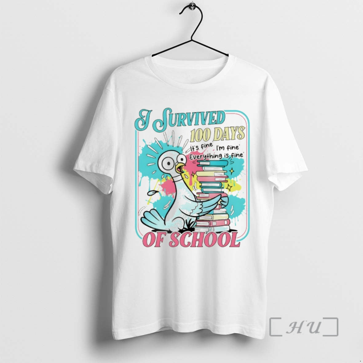 Officials I Survived 100 Day Of School Its Fine Im Fine Everything Is Fine Vintage - clothing by TeeHivey.com