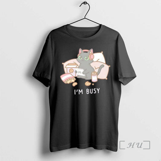 Officials Im Busy Gamer Cat Cute Black Kitty - clothing by TeeHivey.com