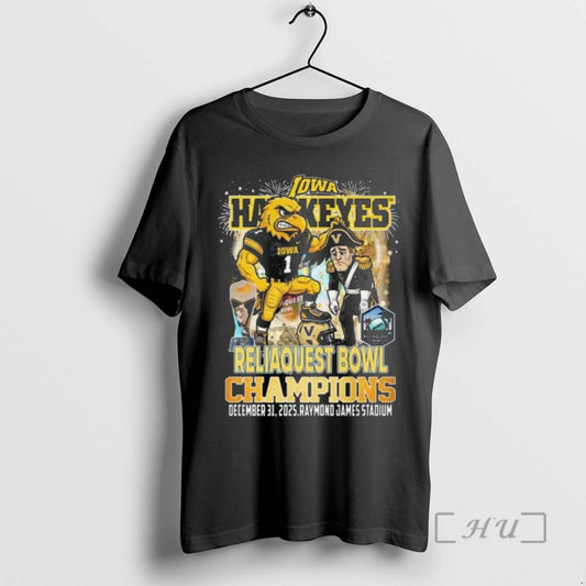 Officials Iowa Hawkeyes Reliaquest Bowl Champions 2025 Mascot - clothing by TeeHivey.com
